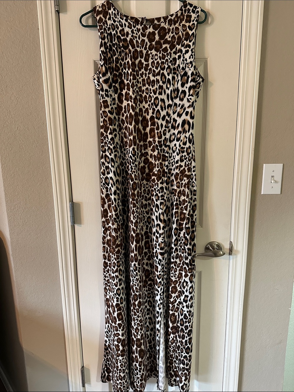 New York & Company Leopard Print Jumpsuit - Brown White